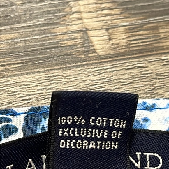 Lands End Embroidered V-neck Cotton Blue Print Tunic Sz 1X Dress Coverup Coastal - Picture 15 of 16